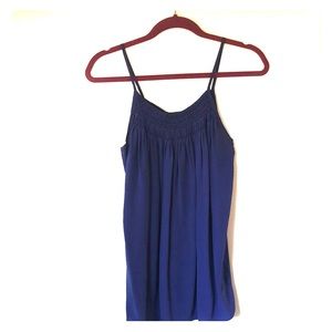 Joie Smocked Blue Silk Top